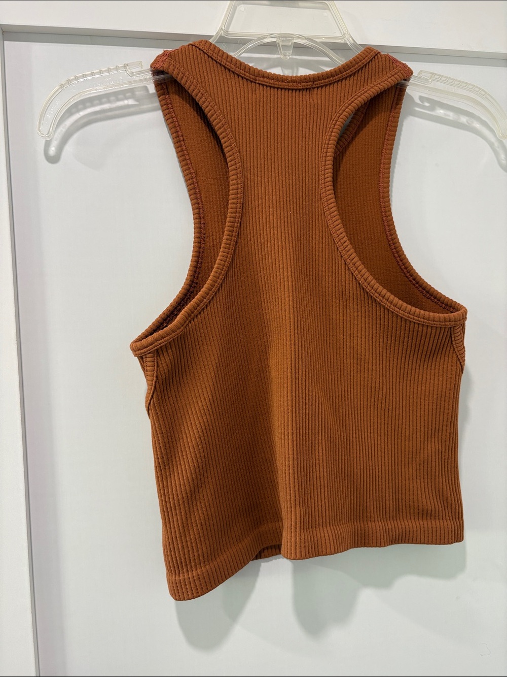 Rust Ribbed Crop Tank - Picture 2 of 2